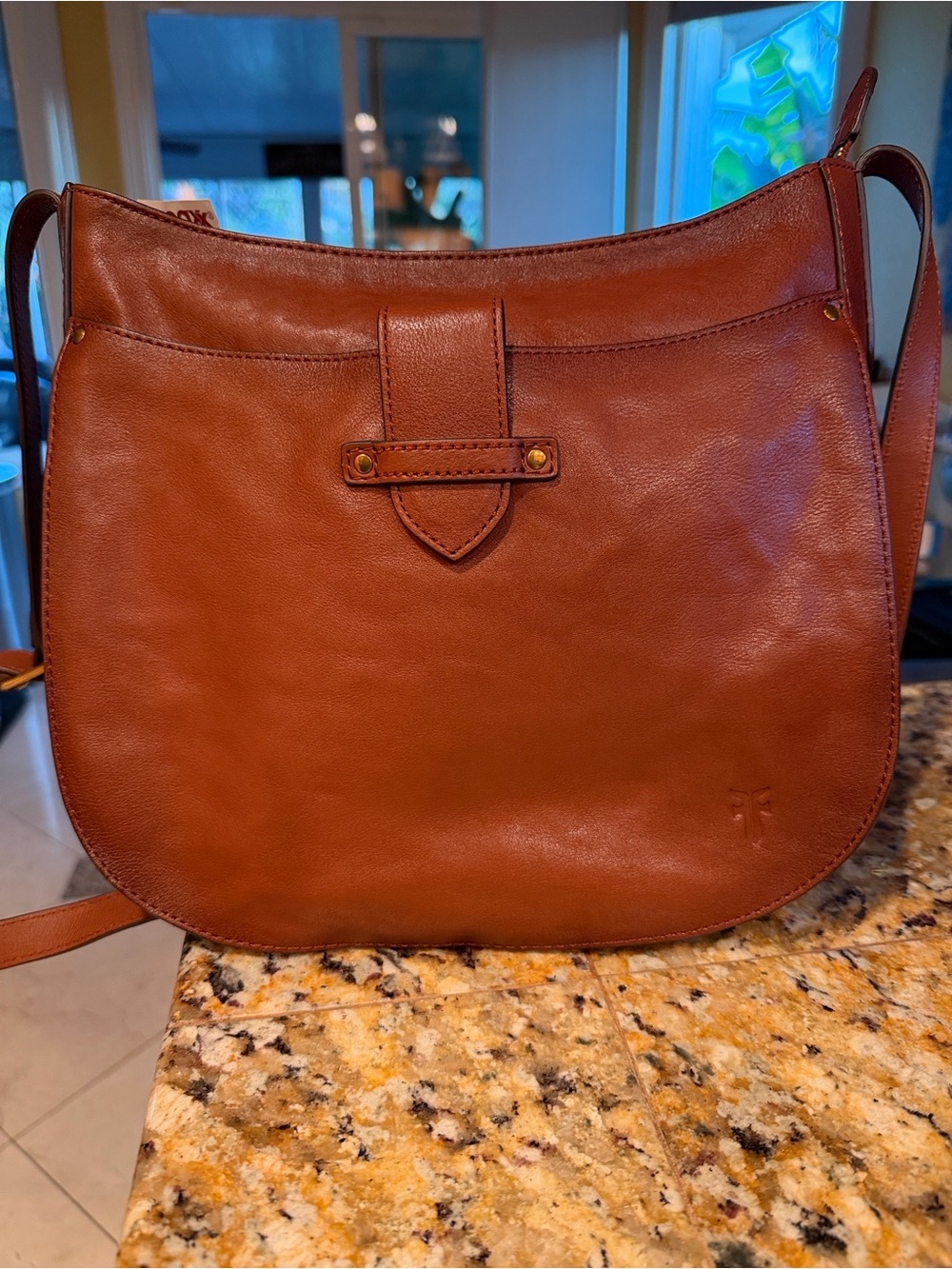 Frye Saddle Crossbody in Rich Chestnut Brown